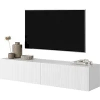 Selsey TV-Schrank VELDIO Kompaktes Hängeboard geriffelt, Push-to-Open, 140x30 cm, Matt