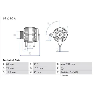 Bosch Lichtmaschine 80A BMW 3er 5er 0986039100