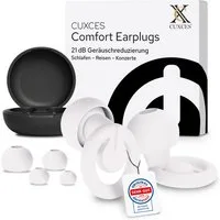 CUXCES Gehörschutzstöpsel Noise Cancelling Ohrstöpsel - 4 Größen - Schlafen, Konzerte & Flugzeug