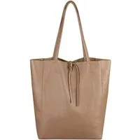 ITALYSHOP24 Schultertasche Made in Italy Damen Premium Leder SHOPPER Tasche HOBO Umhängetasche, Echtleder Business Bag leicht groß klassisch sicher geräumig Beutel