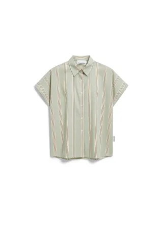 Armedangels - STRIPE POPLIN LARISAANA BLOUSE foam-light oatmilk-dried palm - Gr. - S