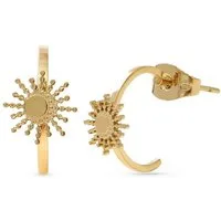 Made by Nami Paar Ohrstecker Goldene Ohrringe Damen mit Sonne Boho Schmuck aus Edelstahl, Wasserfest für Sommer Outfits