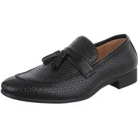 Coolwalk Elegante Herrenschuhe mit Quasten für Alltag & Freizeit Slipper (90625185) Blockabsatz Slipper in Schwarz