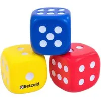 Betzold Lernspielzeug Augenwürfel aus Schaumstoff, 3 Stück (rot, blau, gelb)
