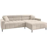 Massivart® Ecksofa Cord 256 cm / Cordsofa / Sitztiefen- & Kopfteilverstellung / SIMPLE, Nosagfederung · frei im Raum stellbar