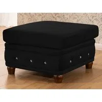 S-Style Möbel Polsterhocker Chesterfield Cleo Blink aus Samt mit Kristallsteppung, mit Wellenfederung