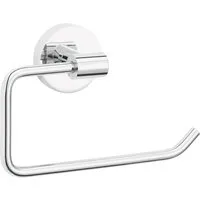 tesa Toilettenpapierhalter 1x tesa EXXCELLENT Toilettenpapierhalter ohne Deckel (Komplett-Set, 2-St., inkl. Klebelösung), chrom 4,5 cm : 13,5 cm : 10,6 cm
