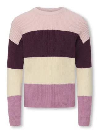 KIDS ONLY - KOGSANDY L/S STRIPE PULLOVER KNT NOOS Mauve Wine - Gr. - 152