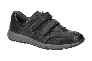 Waldl?ufer Herrenschuhe Modell HASLO 323304 Schwarz?Klettverschluss ?Extra Weit