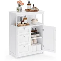 VASAGLE Badkommode Badezimmerschrank Badschrank Beistellschrank, verstellbare Ablage