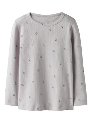 NAME IT - NMFBERRIES LS SLIM TOP lilac marble - Gr. - 92