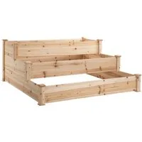 Outsunny Hochbeet Hochbeet mit stufenförmiges Design