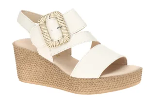 Gabor 84.771 Damen Sandalette wei? latte Wedges echtleder flexibel