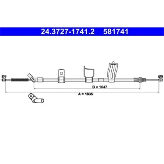 ATE Handbremsseil hinten Nissan Qashqai 24.3727-1741.2