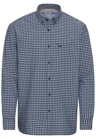 camel active - Vichy Karohemd aus reiner Baumwolle night blue - Gr. - M