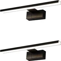 ZMH LED Spiegelleuchte Schwarz 30/40/60CM Neutralweiß Wandlampe für Keller&Spiegel, Augenschutz, LED fest integriert, Neutralweiß, Einfach zu installieren, Augenschutz
