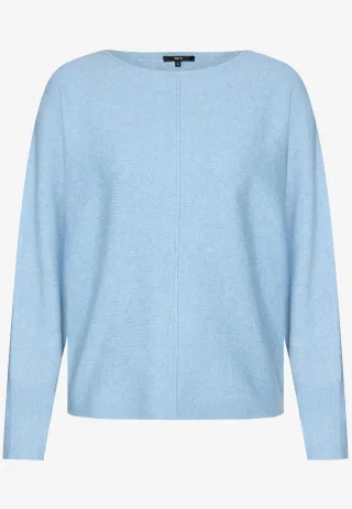 zero - Strickpullover mit Fledermausärmeln Ashley Blue Melange - Gr. - M