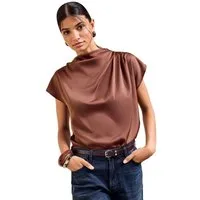 Friends Like These Satinbluse Friends Like These Satin-Bluse mit Drapierung (1-tlg)
