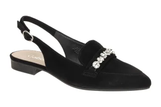 Gabor 61.531.17 Schwarz (Kristall) Damenschuhe Sling Pumps 2cm Blockabsatz