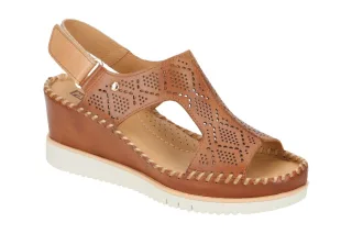 Pikolinos W3Z-1775C1 Damen Plateau Sandalen braun brandy Keilabsatz 4cm
