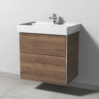 Sanipa 3way Waschtischunterbau zu Villeroy & Boch Collaro Waschtisch mit 2 Auszügen, Eiche-Tabak BR83550