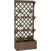 PROREGAL® Hochbeet 177x77x33cm Pflanz-/Blumenkasten Pflanzkübel Rankgitter Spalier