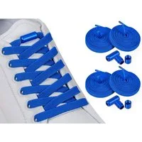 ELANOX Schnürsenkel 4 Stück 8 mm BREIT elastische Schnürsenkel mit Mettalkapseln