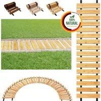 Floranica Gartensteg Gartenweg aus Holz Gartentritte Holzweg aus Lärche, 30x100 cm, Natur, 1-St., Rollweg Ausrollbarer Gehweg rutschfeste Oberfläche