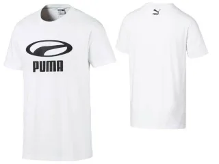 Puma XTG Graphic White Short Sleeve Tee T -Shirt Top - Herren