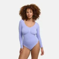 cfab (creamy fabrics) Shaping-Body Bodysuit Sculpting Shapewear Longsleeve mit Slip-Soft Violet-4XL (1-tlg)