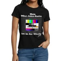 Spreadshirt T-Shirt Testbild 90er Jahre Kostüm In Der Wäsche Fasching Karneval Frauen T-Sh (1-tlg)