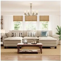 PHI VILLA Ecksofa L-Form Couch, 4-6-Sitzer-Sofa, Modulare Sofas inklusive Zierkissen und Ottomane für das Wohnzimmer