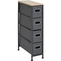 5five Simply Smart Badregal Badregal mit 4 Textilschubladen, 48x20x75 cm - 5five Simple Smart