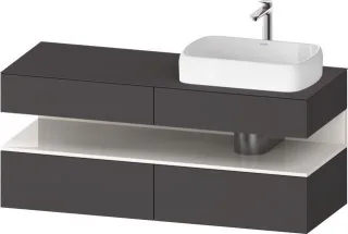 Duravit Qatego Konsolenwaschtischunterbau wandhängend Graphit Matt 1400x550x600 mm - QA4766022490000 QA4766022490000