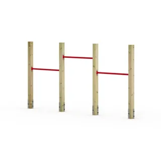 Dreier-Reck FIT Tumble 403 für den Garten - Verstellbare Metall Reckstangen 90cm bis 125cm - Höhe 60cm-140cm - Wetterfestes Spielgerät Wickey