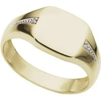 Firetti Diamantring Schmuck Geschenk Gold 333 Herrenring Goldring Siegelring Diamant, mit Brillanten