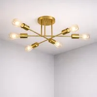 ZMH Deckenleuchten 6 Flammig Deckenlampe Vintage Retro ohne Leuchtmittel für Schlafzimmer, LED wechselbar