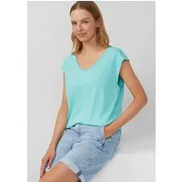 s.Oliver Kurzarmshirt T-Shirt T-Shirt mit weitem Ausschnitt, Cut-out und Schleife