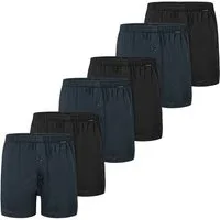 Schiesser Boxershorts 6er Pack Singel-Jersey (Spar-Set, 6-St) Boxershorts - Baumwolle - mit Eingriff - Atmungsaktiv