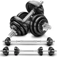 RE:SPORT Hantel-Set, 2 in 1 Hanteln Set, Hantelset Gusseisen verstellbar