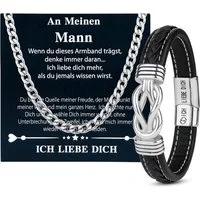 Merclix Ketten und Armband Set Herren Armband Halskette Set Geschenke Geburtstag Weihnachten Vatertag
