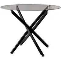 Lookway Esstisch BEIRA runde Platte, 90 cm aus Glas ohne Stühle (1 Tisch), Durchmesser: ø 90 cm