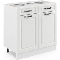 Vicco Unterschrank R-Line, Weiß Landhaus/Weiß, 80 cm ohne Arbeitsplatte (1-St)