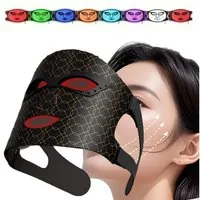Toomoke Dermaroller LED-Gesichtsmaske 8 Farben Lichttherapie, Kabellose LED-Gesichtsmaske, 352 LEDs, Hautpflege zu Hause, Gesichts- und Halsmaske, Controller inkl. Ladebox