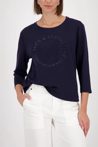 monari - Sweatshirt mit Emblem marine - Gr. - 34