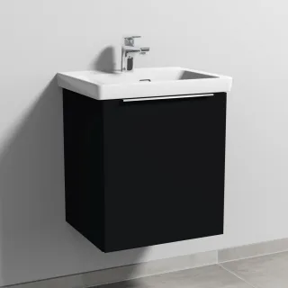 Sanipa 3way Waschtischunterbau zu Villeroy & Boch Subway 3.0 Waschtisch mit 1 Tür, Schwarz-Matt UF84508
