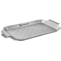 BURNHARD® Grillschale Edelstahl Grillschale klein 27,5 x 19 x 2 cm
