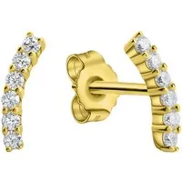 Firetti Paar Ohrstecker Schmuck Geschenk Gold 375 Ohrschmuck Ohrringe, mit Zirkonia (synth)