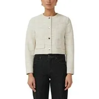 s.Oliver BLACK LABEL Bouclèjacke kurz, mit goldenen Knöpfen