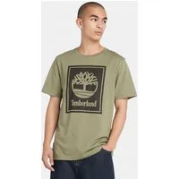Timberland T-Shirt STACK LOGO Short Sleeve Tee mit markantem Logodruck und Label, aus Baumwolle